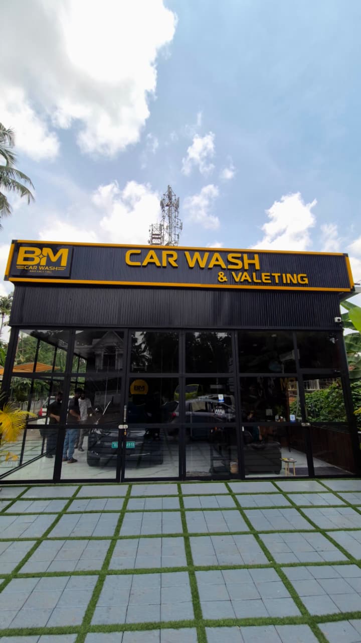 Front view of BM Car Wash & Valeting facility during the day